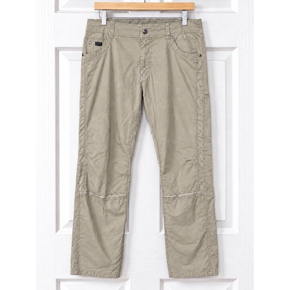 KÜHL Radikl Men’s Beige Canvas Cotton Pants Regular Fit Straight Leg 38x34